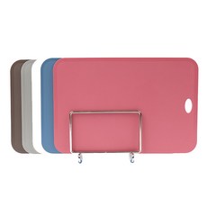 2deco 甘蔗砧板5種自然色套組, 1套, 砧板 INDI PINK + WHITE + BLUE + GREY + BROWN + 砧板架