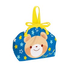 Skater 蠟筆熊便當束口袋 藍色, 1個