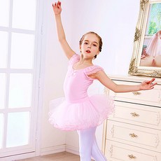 女童款蝴蝶結透視芭蕾舞衣 分離型