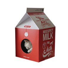 MISSPET 貓咪牛奶屋貓抓板盒, 草莓, 1個