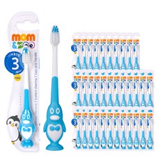 mom&zoo 企鵝造型兒童牙刷, 藍色, 1支, 36支