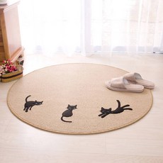 黑貓派對圖案圓形地毯