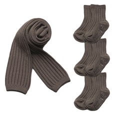 wesocks&papamom 孩童加厚羅紋內搭褲+羅紋中筒襪 3雙