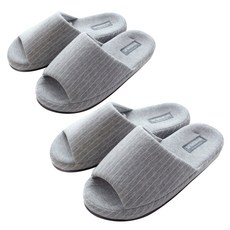 LABELLCO 直條Bence室內拖鞋, 灰色, 2組
