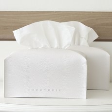 데코토닉 플레인 레더 기본형 티슈커버, 오프화이트