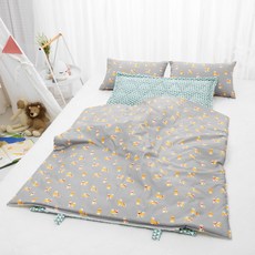 코니아일랜드 북유럽 블루패드 사계절용 라텍스 어린이집 낮잠이불세트 일체형 + 방수가방 랜덤 발송, 프렌치도그