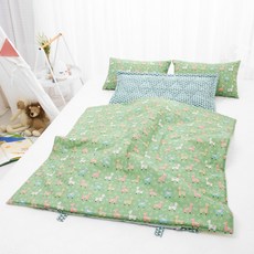 코니아일랜드 북유럽 블루패드 사계절용 라텍스 어린이집 낮잠이불세트 일체형 + 방수가방 랜덤 발송, 프리티라마