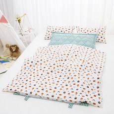 코니아일랜드 북유럽 블루패드 사계절용 라텍스 어린이집 낮잠이불세트 일체형 + 방수가방 랜덤 발송, 젠틀도그