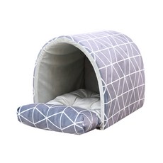 REDPUPPY Wilton 圓形寵物軟墊屋, 圖案灰
