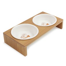 Bamboo Dinner 寵物原木餐具組 小 TZ24A 2口, 混合顏色, 1套