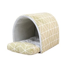 REDPUPPY 寵物威爾頓圓形軟墊屋, 圖案米色
