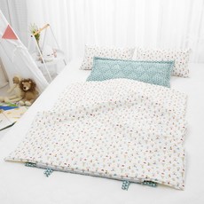 코니아일랜드 북유럽 블루패드 사계절용 라텍스 어린이집 낮잠이불세트 일체형 + 방수가방 랜덤 발송, 리틀차일드