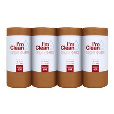 아임클린 데일리 일회용 수세미 60매, 브라운, 4개