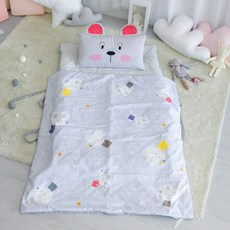 四季枕袋午睡被套, 老鼠款 灰色