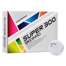 BIGYARD 高反彈SUPER300 3層高爾夫球, 白色, 12顆, 1盒