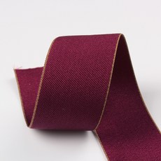 지이피 가장자리 배색 코튼 리본 45m x 10mm, 레드, 1개