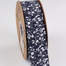지이피 하얀 꽃무늬 남색 리본 10mm x 18m, A타입, 1개