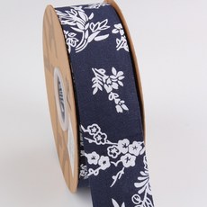 지이피 하얀 꽃무늬 남색 리본 10mm x 18m, D타입, 1개