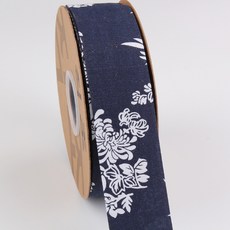 지이피 하얀 꽃무늬 남색 리본 10mm x 18m, C타입, 1개