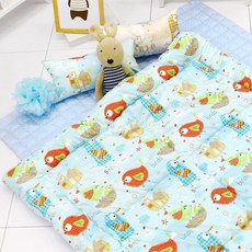 피플아이 유아동용 순면 차렵 3종 세트, 와우 블루