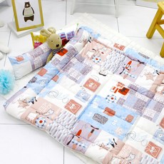 피플아이 유아동용 순면 차렵 3종 세트, 코코네 블루