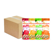 해피퍼프스 유기농 곡물스낵 4종, 딸기 + 비트 혼합맛, 바나나 + 호박 혼합맛, 사과 + 브로콜리 혼합맛, 고구마 + 당근 혼합맛, 1세트