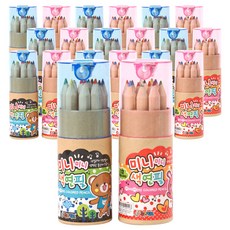 Jukebox 迷你迷你彩色鉛筆 圓筒 藍色 10入 + 粉紅色 10入, 12色