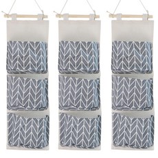 톡톡팬시 라인 벽걸이 수납 포켓 3p, 블루