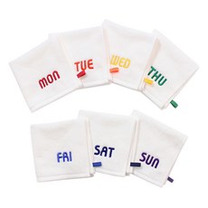 繽紛星期毛巾7入組, 混色, 1組