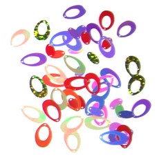 동성지공사 레인보우 타원리즈 반짝이 장식 22mm, 혼합 색상, 1세트