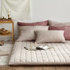 AIRE 高密度純棉絎縫睡墊套, 奶茶色