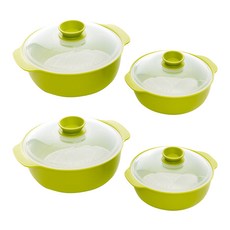 Cherrity 智能微波爐蒸籠 大型 + 小型, 綠色, 2套