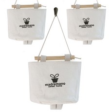 TOCTOC 復古壁掛式收納袋 3入, 花盆