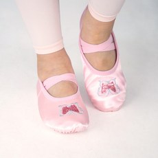 Toto Ballet女童緞面蝴蝶芭蕾舞鞋