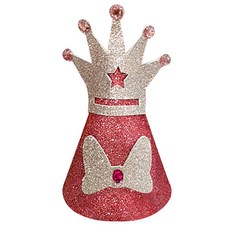 WOW PARTY KOREA 皇冠奢華尖頂派對帽, 粉紅色, 1個