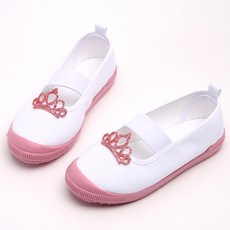 Narin Kids 皇冠粉紅鼻頭棉質室內鞋