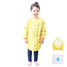 Plie 孩童藝術圍裙+頭巾 泰迪熊, 黃色