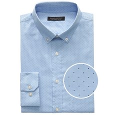 바나나리퍼블릭 남성용 슬림핏 테크 스트레치 도트 프린트 면 셔츠