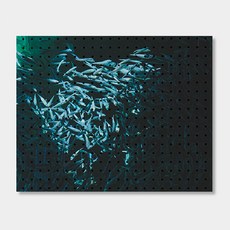 Anbicommus室內打孔板 魚s 600*500mm, 1個, 白色的