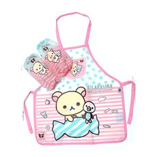Peelbox 兒童鬆弛熊兒童透明圍裙套組, 粉色的