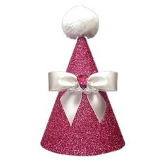 WOW PARTY KOREA 粉紅閃亮水鑽蝴蝶結派對帽, 粉紅色, 1個
