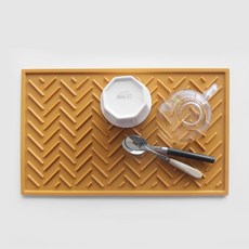 에이드엘 헤링본 실리콘 Plus 식기건조매트, 머스타드, 1개