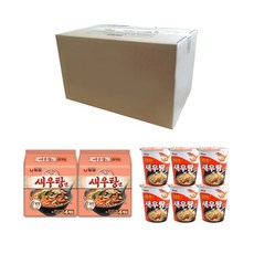 NONGSHIM 農心 鮮蝦湯麵 Ｑ彈麵條款 103g 8包 + 杯裝鮮蝦湯麵 67g 6入組, 1組