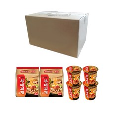 NONGSHIM 農心 部隊鍋拉麵 127g 8包 + 杯裝部隊鍋拉麵 65g 4入組, 1組