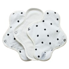CottonRepublic 棉花共和國 布衛生棉 纖薄款 黑色圓點, 1入, 3個, 小型