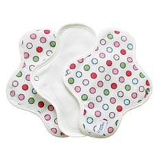 CottonRepublic 棉花共和國 純棉布衛生棉 纖巧款 快樂圓點, 1入, 3個, 小型