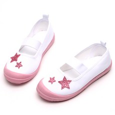 Narin 孩童閃粉星星粉色鼻子純棉室內鞋