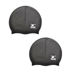 AQUWIN SS 一般用矽膠泳帽, 黑色, 2個