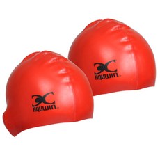 AQUWIN JPS Junior Plain 兒童泳帽 2入組, 紅色