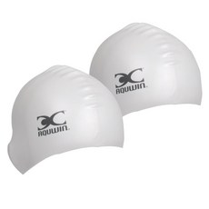 AQUWIN JPS Junior Plain 兒童泳帽 2入組, 白色